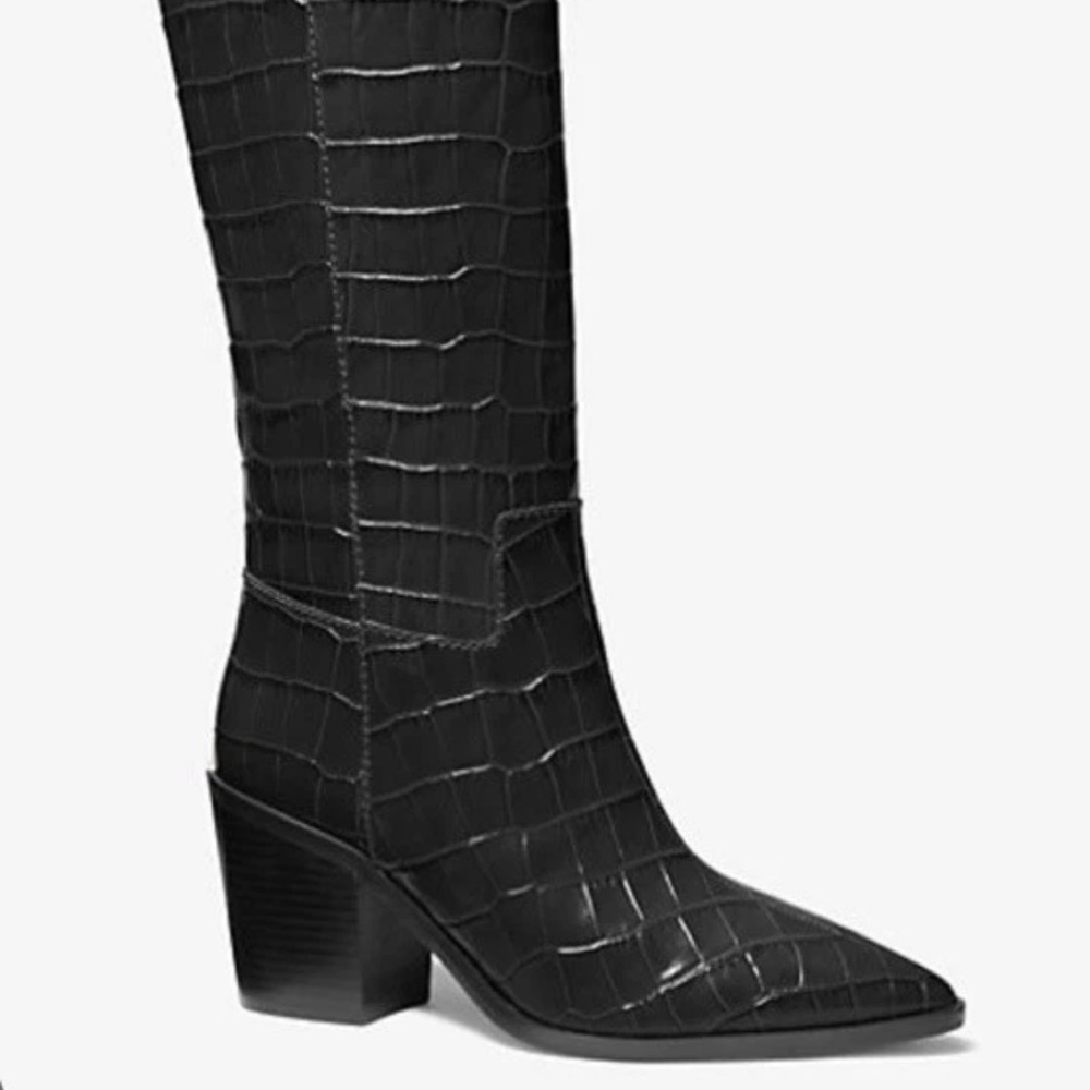 Michael Kors Black Embossed Over the Knee Boots